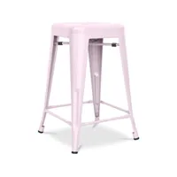 tabouret de bar - design industriel - acier mat - 60cm - nouvelle édition - stylix rose pâle