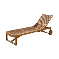interbuild real wood chaise longue stockholm  chaise longue ajustable pour terrasse  fauteuil de couchage pliant, finition golden teak