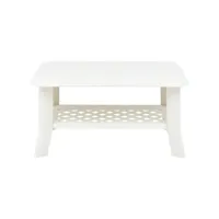 table de salon blanc 90x60x46 cm plastique