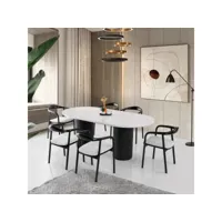 table de salle à manger jusqu'à 8 couverts wilda bois noir et blanc
