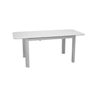 table en aluminium avec allonge eos 130-180 cm blanc