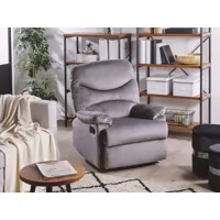fauteuil de relaxation en velours gris eslov 220952
