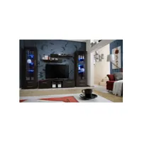 ensemble meuble tv mural  - galino c - 320 cm  x 190 cm x 45 cm - wengé