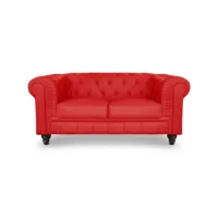 grand canapé 2 places chesterfield rouge