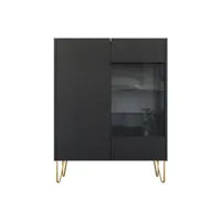 cali - vitrine - effet marbre - 97x122 cm - best mobilier - noir et doré
