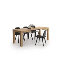 mobili fiver, table extensible cuisine, first, bois rustique, made in italy