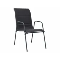 chaises empilables de jardin 4 pcs acier et textilène noir