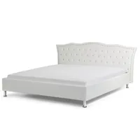 lit capitonné milano design confort et style pour votre chambre - blanc - 160x200