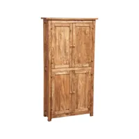 petit cabinet  en bois massif de tilleul structure blanche patinée l68 x pr25 x h130 cm