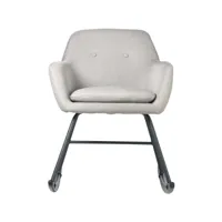 paris prix - fauteuil à bascule design cusseta 80cm gris clair