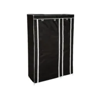 tectake armoire penderie en tissu 6 compartiments 107x175x45cm - noir 402530