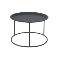 table d'appoint ronde - bout de canapé - métallique - 37,5xø56 cm ivar coloris gris asphalte