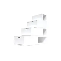 escalier cube de rangement hauteur 100 cm  blanc esc100-lb