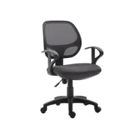 chaise de bureau pour enfant cool fauteuil pivotant et ergonomique avec accoudoirs, siège à roulettes et hauteur réglable, mesh gris