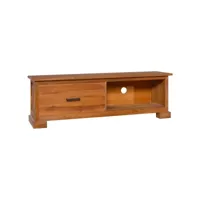 meuble tv  banc tv armoire de rangement 112x30x37 cm bois de teck massif meuble pro frco39396