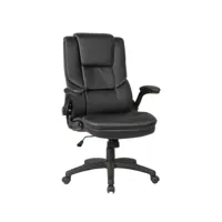 finebuy housse de chaise de bureau en cuir synthétique noir chaise de bureau pivotante jusqu'à 120 kg  chaise pivotante design réglable en hauteur  fauteuil de bureau avec accoudoirs pliables et dossier haut