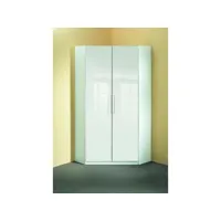 armoire d'angle dressing gaby 2 portes laquées blanc 95 x 95 cm 20100891070