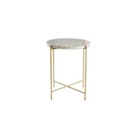 table d'appoint design ronde en terrazzo et métal doré d40 cm mezzo