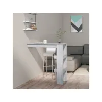 table bar murale table haute  table de cuisine sonoma gris 102x45x103,5 cm bois d'ingénierie meuble pro frco26751