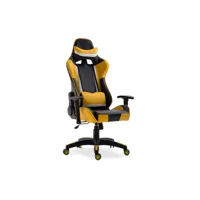 chaise de bureau avec accoudoirs - chaise de bureau à roulettes - gamer - guy jaune