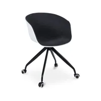 chaise de bureau avec accoudoirs - chaise de bureau à roulettes - noir et blanc - jodie gris foncé