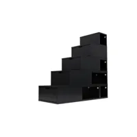 escalier cube de rangement hauteur 125 cm  noir esc125-n