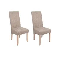 duo de chaises beige tissus-bois - pure - l 62 x l 47 x h 108 cm