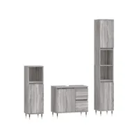 colonne salle de bain - moderne ensemble de meubles de salle de bain 3 pcs sonoma gris fr2024