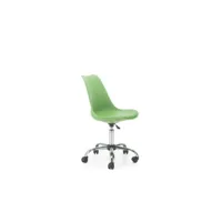 chaise de bureau en polypropylène avec assise en cuir écologique avec base en métal carla vert