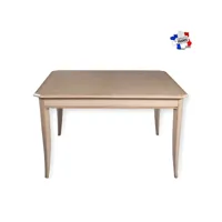 table carrée 120 cm, 1 rallonge intégrée, merisier massif tra-5705mk