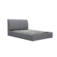 cadre de lit lio avec coffre et sommier à lattes - gris foncé - 140 cm