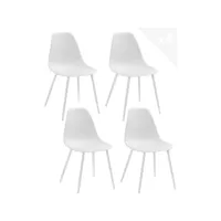 lot de 4 chaises de cuisine design nova (blanc) 658