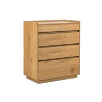 commode 4 tiroirs en bois couleur chêne sacha sachacd01