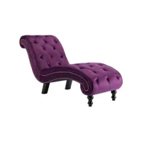 chaise longue velours violet