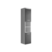 armoire de rangement paso hauteur 160 cm gris brillant - meuble de rangement haut placard armoire colonne