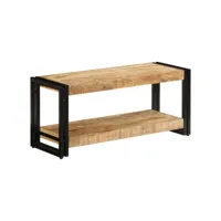 meuble tv  banc tv armoire de rangement 90 x 30 x 40  cm bois de manguier massif meuble pro frco76553