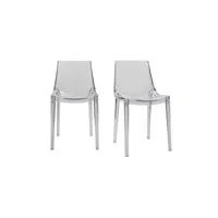 chaises design empilables transparentes intérieur et extérieur (lot de 2) yzel
