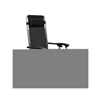chaise longue inclinable, transat en textilène de jardin, 165 x 112 x 65 cm, noir, textilène, avec coussin, charge maximale:  100 kg 3700778712682
