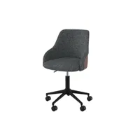 chaise de bureau ninon en tissu gris