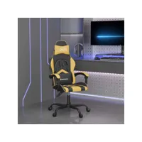 fauteuil gamer chaise de bureau - fauteuil de jeu noir et doré similicuir meuble pro frco36666