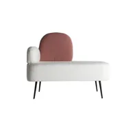 sofa en coton bouclé blanc, 122x76x103 cm