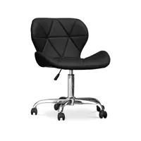 chaise de bureau à roulettes - chaise de bureau pivotante - tapissée en simili cuir - wito noir