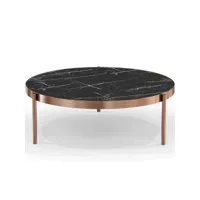 table basse en marbre noir - diamètre de 90 cm - fika noir