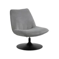 fauteuil rembourré au style vintage - gris et noir