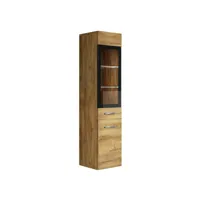 armoire de rangement rio hauteur 131 cm chene marron - meuble de rangement haut placard armoire colonne