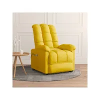 fauteuil relax inclinable fauteuil de massage - fauteuil de relaxation jaune tissu meuble pro frco88082