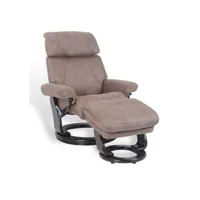 fauteuil de relaxation manuel - minorque - tissu microfibre marron