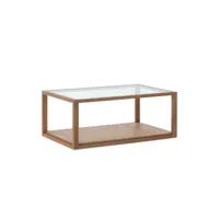 table basse thai natura marron verre bois de cèdre 110 x 70 x 45 cm