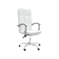 vidaxl fauteuil inclinable de bureau blanc similicuir