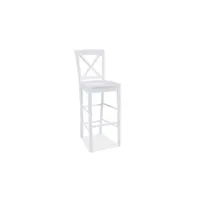 legato - tabouret de bar en bois cuisine/bar - 112x40x37 cm  - chaise de bar - chaise haute cuisine style classique - blanc